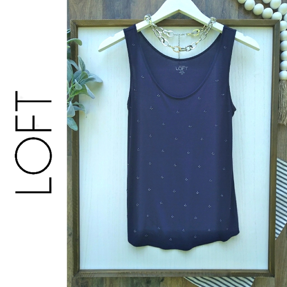 ANN TAYLOR LOFT size x-small dark blue tank